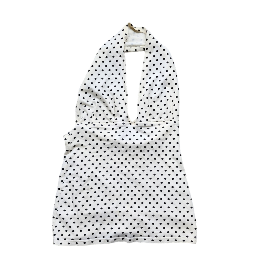 Supre Women's White Polkadot Halter Neck Top